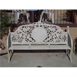 Italian cast iron painted Garden Bench #2138261