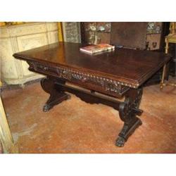 Italian Tuscan renaissance style walnut desk #2138280