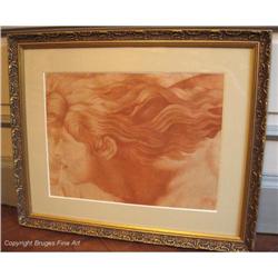 Androgyne study - French 18th century red chalk#2138286