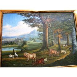 Flamish  Painting 17 century with kids and cows#2138290