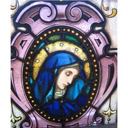 Stained Window with the Face of Mary with tears#2138292