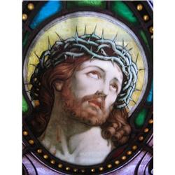 Stained Window with the Face of Jesus on the #2138300