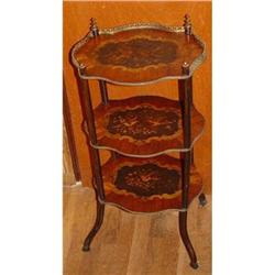 19c Victorian 3 Tier Satin Inlay Etergier Table#2138316