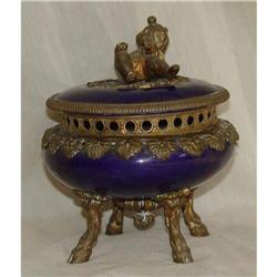 French Dore Bronze Porcelain Jardiniere Vase #2138322