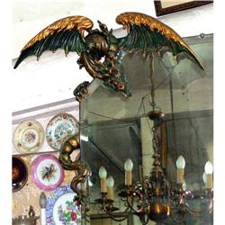 Antique italian mirror carved wood dragon gilt #2138392