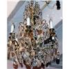 Image 1 : French 6 lights crystal  bronze chandelier  #2138397