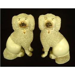 Pair of Antique Staffordshire  Poodles #2138410