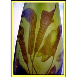 EMILE GALLE CALLA LILY CAMEO GLASS VASE #2138440