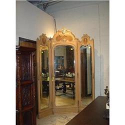 French Louis XVI 3 Faced Screened Mirror/Corner#2138443