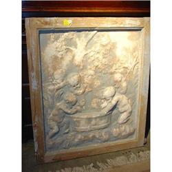 French Wooden Framed Plaster Bas Relief #2138475