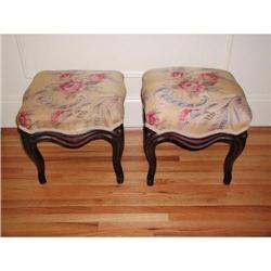 Walnut Stools Benches Pair France C.1900 #2151587