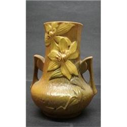 Honey-Brown Roseville VASE 106-7 #2151632