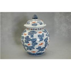 Chinese  blue  and  white  porcelain  jar  with#2151672