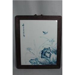 Chinese  Blue  and  White  Porcelain  Plaque   #2151704