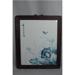 Chinese  Blue  and  White  Porcelain  Plaque   #2151704