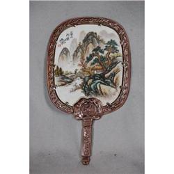 Chinese Famille  Rose  Fan  Shape  Plaque #2151715