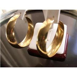 Vintage European 14 kt Gold Loop Earrings - #2151779