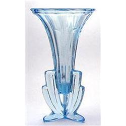 Ice Blue Pressed  Glass Rocket Vase #2151854