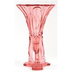 Pink Art Deco Pressed Glass Rocket Vase #2151872