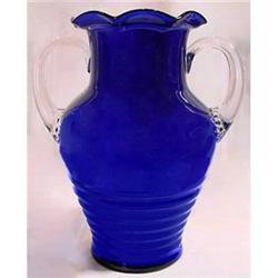 Louie Glass Cobalt Blue Hand Blown Glass Vase #2151887