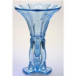 Ice Blue Art Deco Wing Legged Rocket Vase #2151890