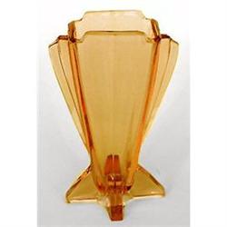 Czech Amber Art Deco Glass Winged Rocket Vase #2151892