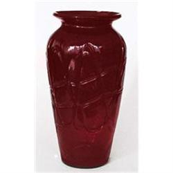 Czech Ruby Red Glass Hand or Mold Blown Vase #2151896