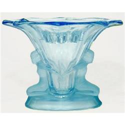 Walther & Sons WINDSOR Art Deco Blue Glass Vase#2151903