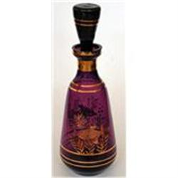 Amethyst Czech Glass Gold Decorated Decanter #2151908