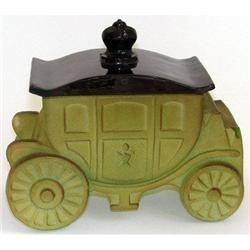 Green Satin Glass ROYAL COACH Powder Jar #2151913