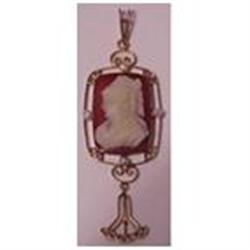 10K Victorian carnelian cameo seed pearls #2152011