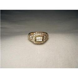 Estate 14K YG Gold Pave Princess Diamond Ring #2152076