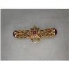 Image 1 : Estate 14K YG Gold Ruby Diamond Bar Pin Brooch #2152094