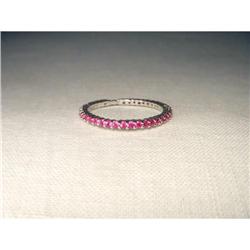 18K WG Gold Ruby Eternity Wedding Band Ring #2152155