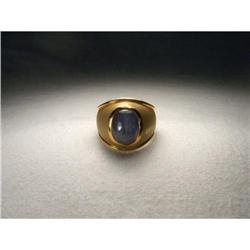 Esate 18K YG Gold Star Sapphire Gents Mens Ring#2152220