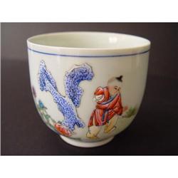 Chinese Famille Rose porcelain Boy & Chook #2152287