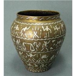 Egyptian Revival Bronze Mamluk Art Deco Vase, #2152333