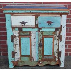 ANTIQUE RUSTIC PRIMITIVE MILK PAINT DRESSER #2152394