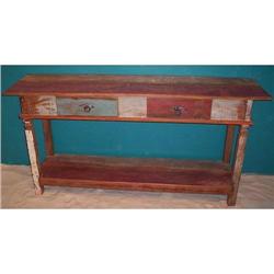 ANTIQUE RUSTIC PRIMITIVE CONSOLE SOFA TABLE #2152403