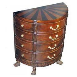 CLAW FOOT INLAID DEMILUNE HALF ROUND CHEST #2152407