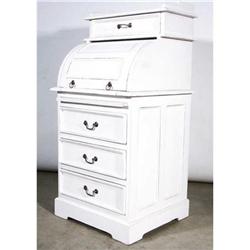 SHABBY WHITE ROLLTOP ROLL TOP VICTORIAN DESK #2152415