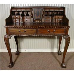 CHIPPENDALE STYLE CLAW ESCRITOIRE WALNUT DESK #2152417