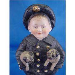 1900's Heubach Boy w/Pugs #2152430