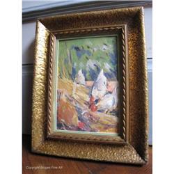 French vintage Gouache - 50's signed #2152443