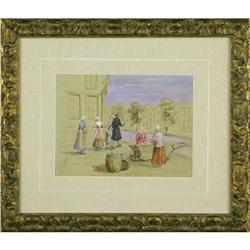 Watercolor landscape painting Amsterdam Lindsay#2163667