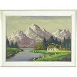 Original oil painting River landscape  #2163676