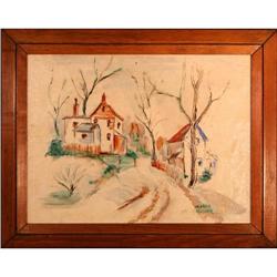 Streetside landscape Canada Mosher watercolor #2163684
