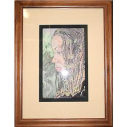 Woman in Beaded Braids by Rose Brown india ink #2163690