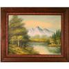 Snow Covered Mountains by E. Loy-landscape oil #2163704