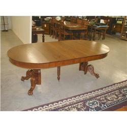 Round Oak Split Pedestal Dining Table #2163723